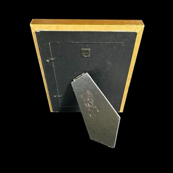 Vintage BURNES OF BOSTON Easel Picture Frame Ornate Gold Tone w Green Patina - Picture 6 of 8